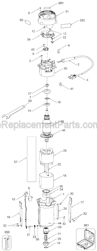 Page C Diagram and Parts List for 893 Type 2 Porter Cable Router